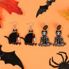 1 Pair Funny Commute Cat Skull Arylic Drop Earrings
