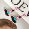 1 Pair Funny Novelty Witch Hat Inlay Alloy Resin Drop Earrings