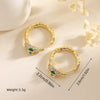 1 Pair Glam Modern Style Snake Plating Inlay Copper Zircon 18K Gold Plated Earrings