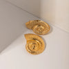 1 Pair Glam Retro Conch Plating 304 Stainless Steel Ear Studs
