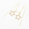 1 Pair Glam Streetwear Leaf Sector Star Plating Inlay Copper Zircon Drop Earrings