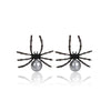 1 Pair Gothic Punk Cool Style Spider Inlay Zinc Alloy Rhinestones Pearl Ear Studs
