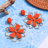 1 Pair Hawaiian Beach Tropical Flower Raffia Drop Earrings