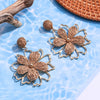 1 Pair Hawaiian Beach Tropical Flower Raffia Drop Earrings