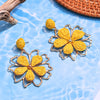 1 Pair Hawaiian Beach Tropical Flower Raffia Drop Earrings