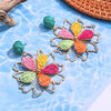 1 Pair Hawaiian Beach Tropical Flower Raffia Drop Earrings