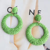 1 Pair Hawaiian Vacation Round Handmade Raffia Drop Earrings