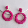 1 Pair Hawaiian Vacation Round Handmade Raffia Drop Earrings