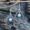 1 Pair Hip-Hop Retro Geometric Inlay Zinc Alloy Turquoise Drop Earrings