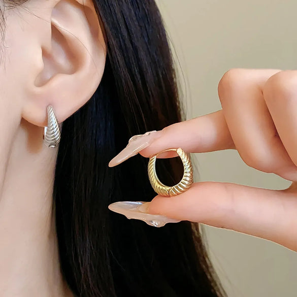 1 Pair Hip-Hop Retro Solid Color Plating Alloy Earrings