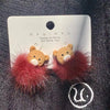 1 Pair Hip-Hop Simple Style Bear Patchwork Alloy Alloy Ear Studs