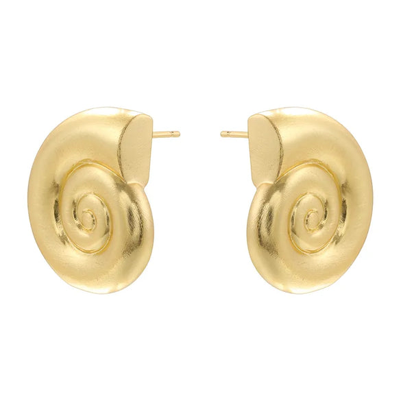 1 Pair Hip-Hop Vintage Style Beach Water Droplets Conch Heart Shape Inlay Copper Artificial Pearls 18K Gold Plated Drop Earrings Ear Studs