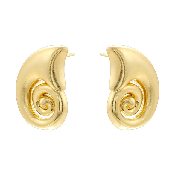 1 Pair Hip-Hop Vintage Style Beach Water Droplets Conch Heart Shape Inlay Copper Artificial Pearls 18K Gold Plated Drop Earrings Ear Studs