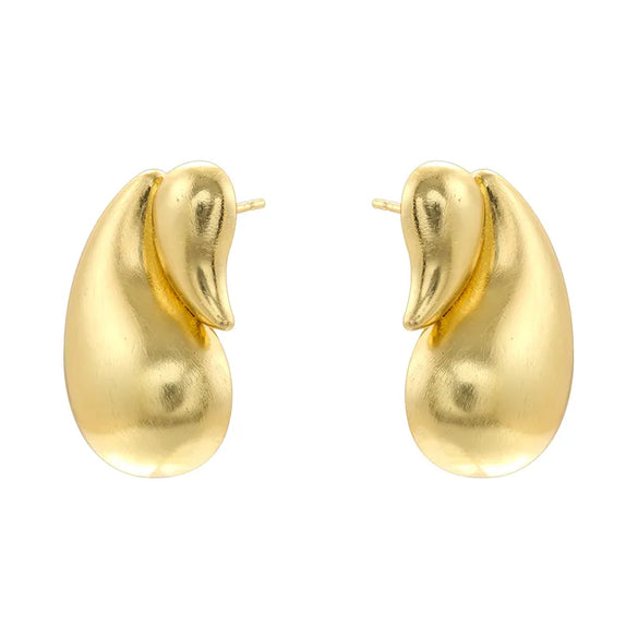 1 Pair Hip-Hop Vintage Style Beach Water Droplets Conch Heart Shape Inlay Copper Artificial Pearls 18K Gold Plated Drop Earrings Ear Studs