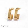 1 Pair Hip-Hop Vintage Style Commute C Shape 304 Stainless Steel White Gold Plated Gold Plated Ear Studs