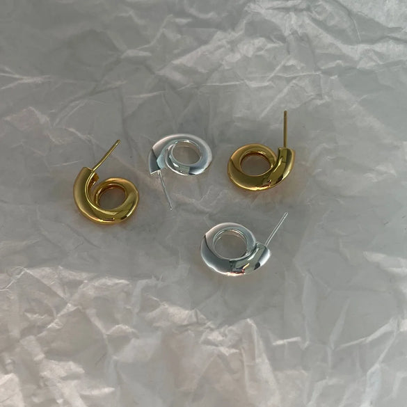 1 Pair Ig Style Basic Geometric Plating Sterling Silver Ear Studs