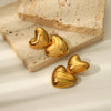 1 Pair IG Style Casual Heart Shape Rectangle Polishing 304 Stainless Steel 18K Gold Plated Drop Earrings