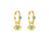 1 Pair IG Style Classic Style Devil'S Eye Plating Sterling Silver 18K Gold Plated Drop Earrings