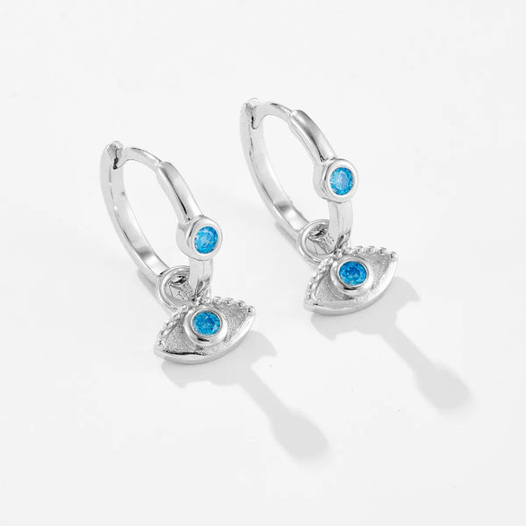 1 Pair IG Style Classic Style Devil'S Eye Plating Sterling Silver 18K Gold Plated Drop Earrings