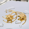 1 Pair IG Style Classic Style Shiny C Shape Pentagram Three-Dimensional 304 Stainless Steel 18K Gold Plated Ear Studs