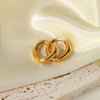 1 Pair Ig Style Color Block Solid Color Plating Metal Stainless Steel 18k Gold Plated Hoop Earrings