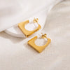 1 Pair IG Style Cool Style Solid Color Plating 304 Stainless Steel 18K Gold Plated Earrings Ear Studs