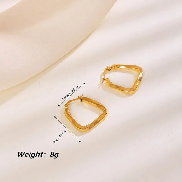 1 Pair IG Style Elegant Luxurious Solid Color 304 Stainless Steel 18K Gold Plated Earrings