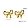 1 Pair IG Style Elegant Simple Style Heart Shape Bow Knot Plating 304 Stainless Steel 14K Gold Plated Drop Earrings Ear Studs