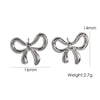 1 Pair IG Style Elegant Simple Style Heart Shape Bow Knot Plating 304 Stainless Steel 14K Gold Plated Drop Earrings Ear Studs