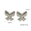 1 Pair IG Style Elegant Simple Style Heart Shape Bow Knot Plating 304 Stainless Steel 14K Gold Plated Drop Earrings Ear Studs