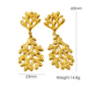 1 Pair IG Style Elegant Simple Style Trapezoid Coral 304 Stainless Steel 18K Gold Plated Drop Earrings