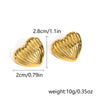 1 Pair IG Style Exaggerated Cool Style Water Droplets Heart Shape Shell Plating 201 Stainless Steel Ear Studs
