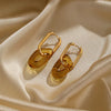 1 Pair Ig Style Exaggerated Double Ring Plating Arylic Copper 18k Gold Plated Drop Earrings