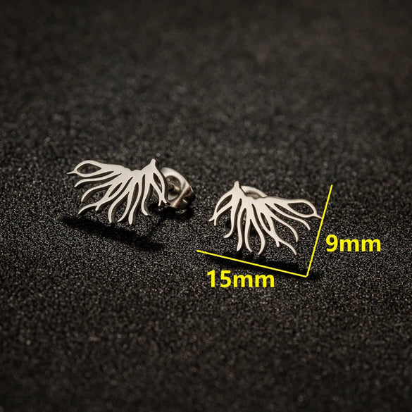 1 Pair IG Style French Style Korean Style Leaves Deer Polishing Plating 304 Stainless Steel 18K Gold Plated Ear Studs
