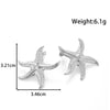 1 Pair IG Style French Style Moon Starfish 304 Stainless Steel Ear Studs