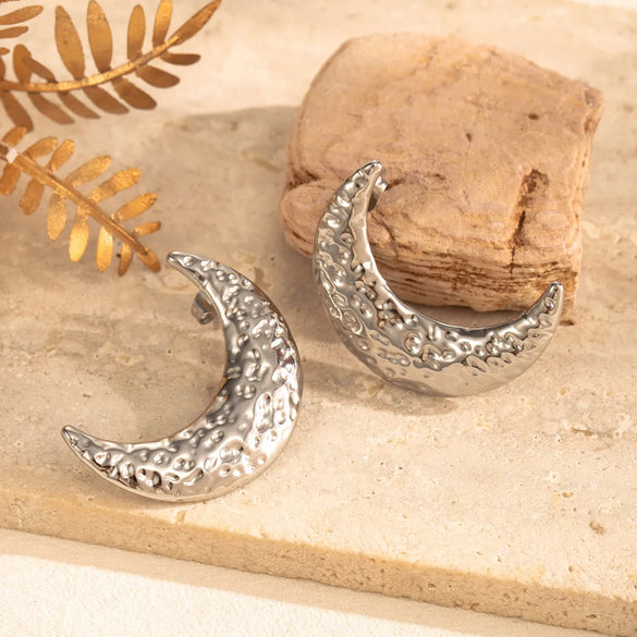 1 Pair IG Style French Style Moon Starfish 304 Stainless Steel Ear Studs