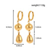1 Pair IG Style French Style Simple Style Geometric Water Droplets Heart Shape 304 Stainless Steel Drop Earrings Ear Studs