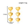 1 Pair IG Style French Style Simple Style Round Tassel Heart Shape Tassel 304 Stainless Steel Drop Earrings