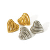1 Pair IG Style Geometric Heart Shape Polishing Plating 304 Stainless Steel 18K Gold Plated Ear Studs