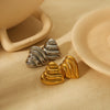 1 Pair IG Style Geometric Heart Shape Polishing Plating 304 Stainless Steel 18K Gold Plated Ear Studs
