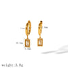 1 Pair IG Style Geometric Inlay 304 Stainless Steel Zircon 18K Gold Plated Drop Earrings