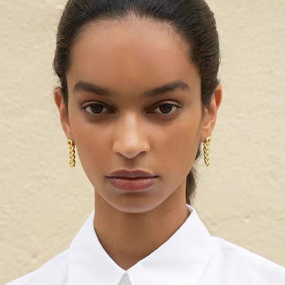 1 Pair Ig Style Geometric Plating Stainless Steel Drop Earrings