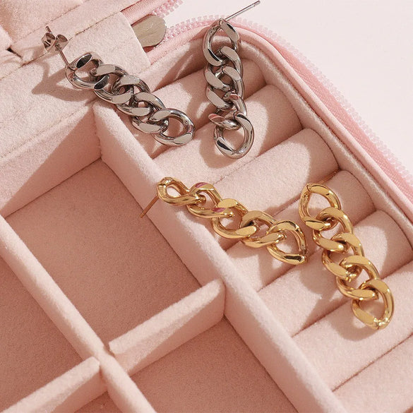 1 Pair Ig Style Geometric Plating Stainless Steel Drop Earrings