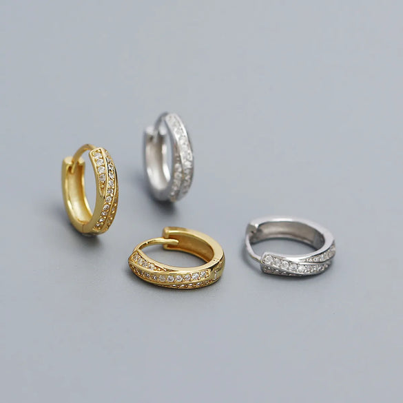 1 Pair Ig Style Geometric Plating Sterling Silver Huggie Earrings