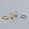 1 Pair Ig Style Geometric Plating Sterling Silver Zircon Huggie Earrings