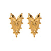 1 Pair Ig Style Heart Shape Plating Stainless Steel 18k Gold Plated Ear Studs