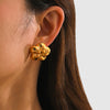 1 Pair IG Style Modern Style Classic Style Flower Plating 316 Stainless Steel  18K Gold Plated Ear Studs