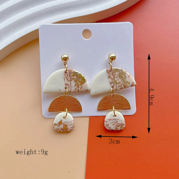 1 Pair IG Style Modern Style Classic Style Irregular Camouflage Plating Alloy Soft Clay Drop Earrings