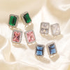 1 Pair IG Style Modern Style Korean Style Square Inlay Copper Zircon Rhodium Plated Ear Studs