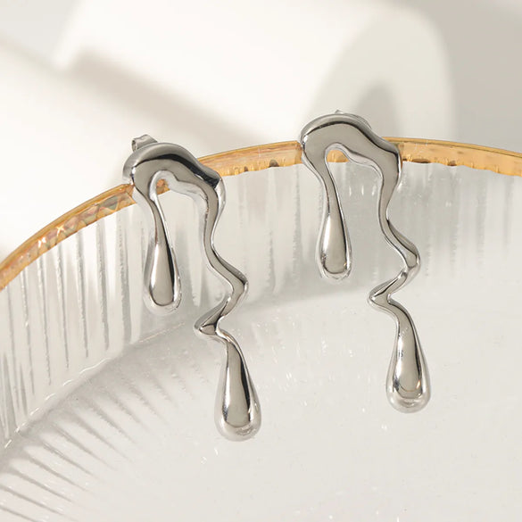 1 Pair Ig Style Nordic Style Irregular Solid Color Plating Stainless Steel 18k Gold Plated Ear Studs